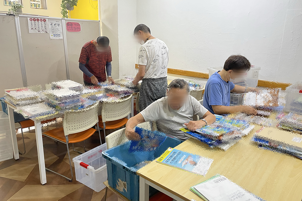 ゆうメール作業の様子